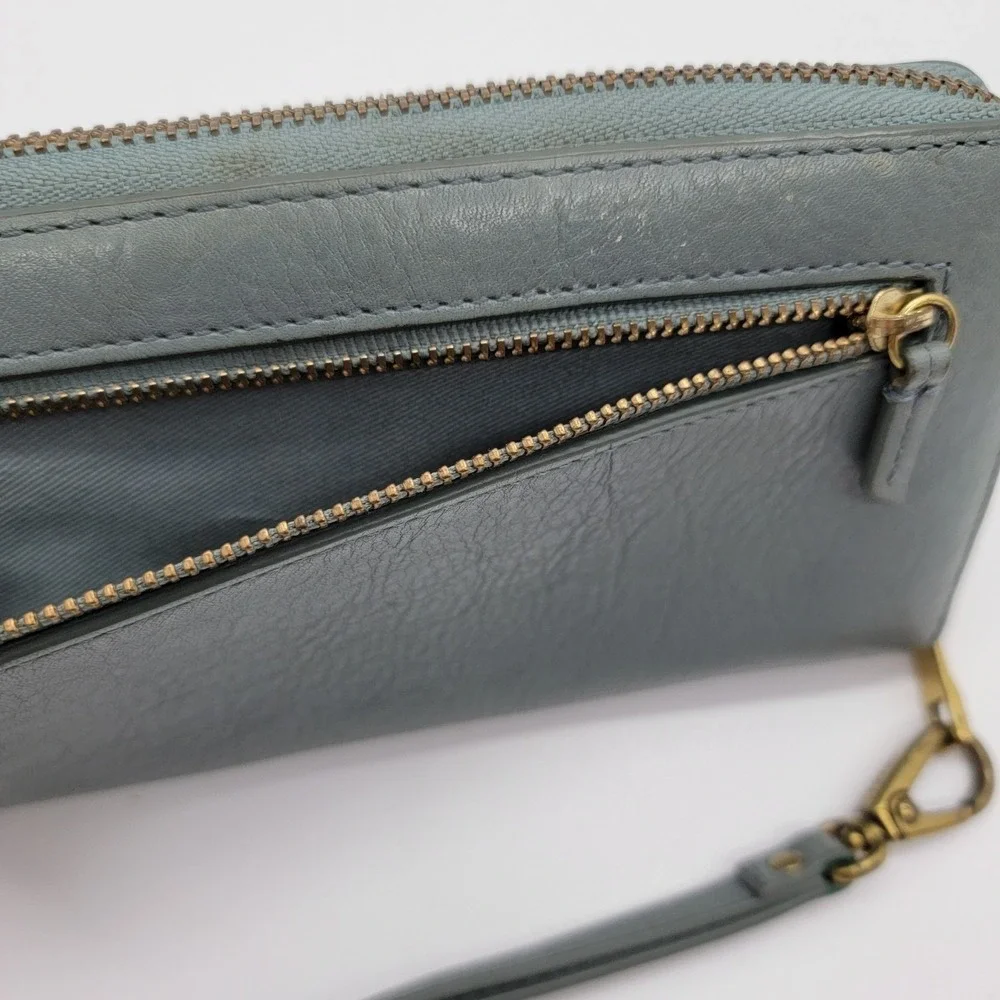 Fossil Women's Keely Wristlet Wallet Multicolor Leather Zipper Wrap Around